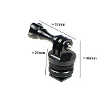 FEICAHO  3/8  to 1/4  Inch Adapter Screws Nut Mount Tripod DSLR Rig Cage Flash MIC Holder with Phone Clip for Gopro Action Cameras