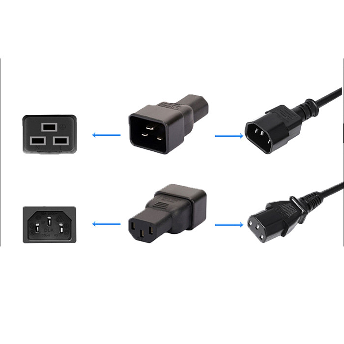 XT-XINTE PDU PSU APC UPS IEC C14 Male to C19 Adapter PLUG Computer Room Server Power Conversion Receptacle Adapter Convert Socket Plug