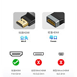 XT-XINTE HDMI Adapter 90 180 Degree Male Female Converter HDMI Extender HDMI to HDMI Adapter 4K60Hz