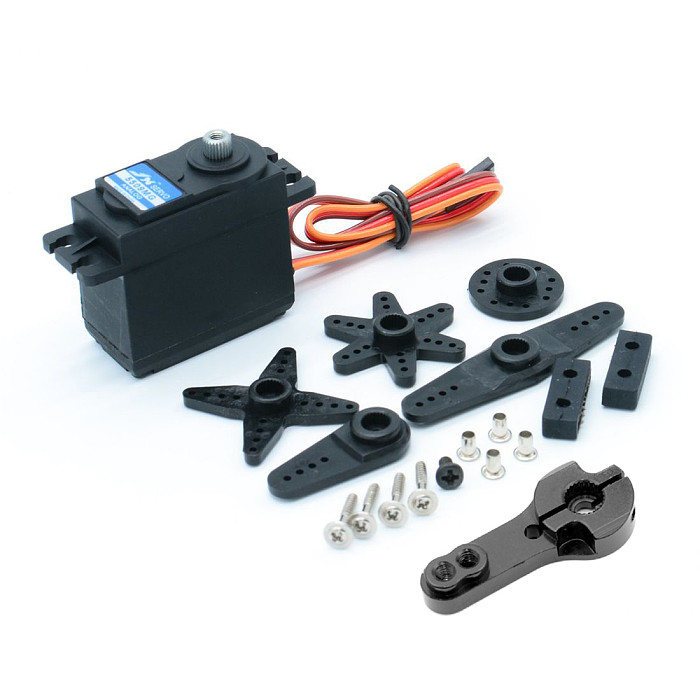 JX Servo PS-5509MG Metal Gear 55g/9kg 50Hz Steering Gear Large Torque Servo 120° with 25T Metal Servo Arm for DIY RC Airplane Robot Models
