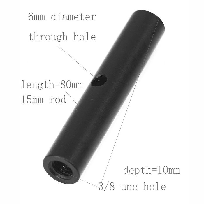 BGNING Aluminum alloy 15mm Rods 3/8 Mount Thread Connecting Screw Extension Rod for SLR Camera Photo Studio Accessories