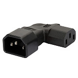XT-XINTE IEC 320 C14 to C13 Left Right Angle AC Adapter IEC 3Pole IEC 320 3pin Male to Female Extend 90 Degree Down Up Angle AC Converter