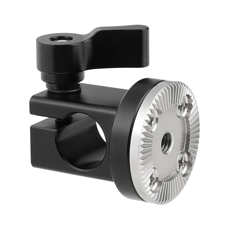 BGNING Aluminum alloy 15mm Single Rail Rod Clamp With M6 ARRI Style Rosette Mount For DSLR Camera Cage Handgrip