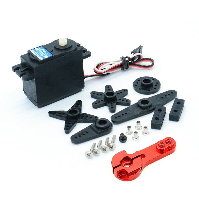JX Servo PS-4503HB Plastic Gear 45g/3kg 120°50Hz Standard Servo with 25T Metal Servo Arm for DIY RC Airplane Robot Models