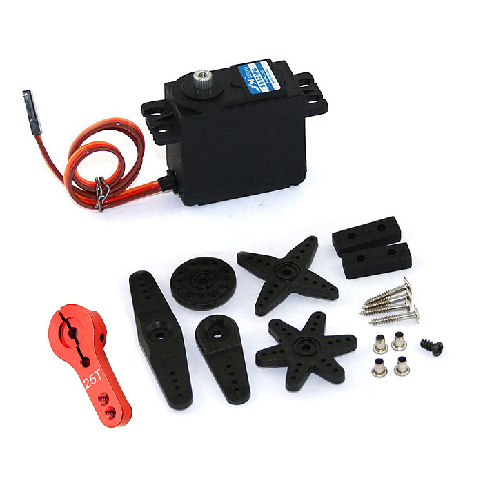 JX Servo 13KG Large Torque Metal Standard Steering Gear Servo 120° with 25T Metal Servo Arm for DIY RC Airplane Robot Models