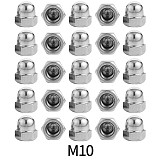 BGNing 25x Stainless Steel M4 M5 M8 M10 Nut Locking Cap Nuts Decorative Covers Universal Photography Bicycle Accessories