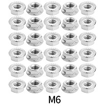 BGNing 30pcs Zinc Plated M6 M12 M10 Hexagon Flange Lock Nut With Tooth Teeth Non-slip Nuts Universal Photography Accessories