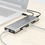 Acasis USB3.1 Docking Station 10 in 1 Type-C HUB 8K Expansion Dock SD/TF Card Reader 3.5mm Audio PD Fast Charge for Thunderbolt3