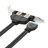 XT-XINTE 20pin to Double USB3.0 Cable Baffle USB 3.0 Rear Chassis Baffle Cable Computer USB Extension Cable DIY PC Accessories