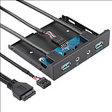 XT-XINTE USB 3.0 Type-c 3.5mm Audio Front Panel USB3.0 Hub Splitter Internal Combo Bracket Adapter for 3.5 Inch Floppy Bay