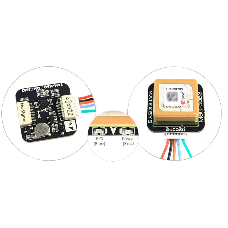 Matek New Systems M8Q-5883 72 Channel Ublox SAM-M8Q GPS & QMC5883L With Compass Module For RC FPV Racing Drone