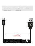 Baseus New Retractable TPU 1.8A 1.6m Spring Light Cable Data Sync USB Charger For Apple iPhone