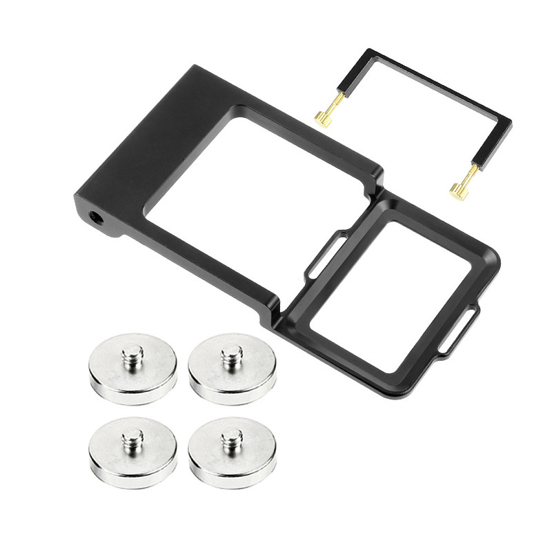 For DJI Action 5pro FEICHAO Camera Gimbal Mount Adapter Switch Plate w Fitting Clip for Gopro13 9 8 7 6 Vertical Handheld Adapter Counterweights Optional