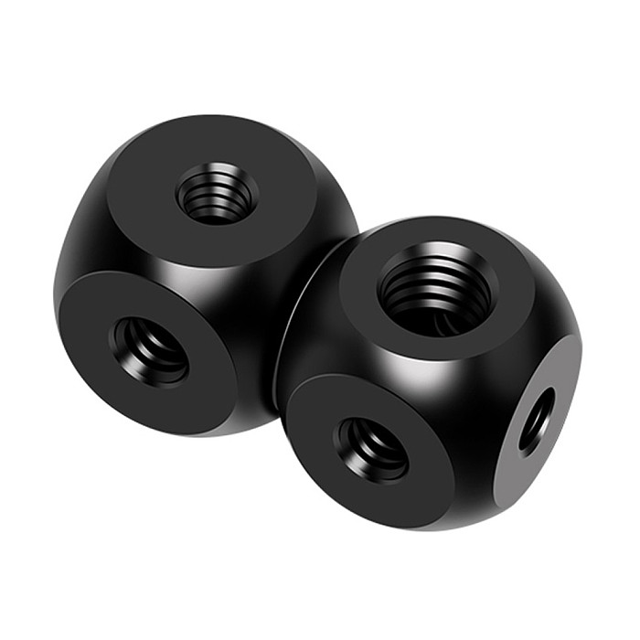 FEICHAO Universal 1/4 3/8 Screw Hole Adapter Dual Cubic Mount Cube Bracket for Tripod Microphone Photography Equipment Accessories