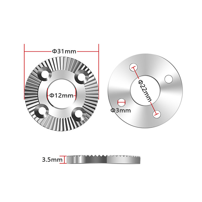 FEICHAO Stainless Steel Arri Rosette Mount Adapter Gear with 12mm Un-Threaded Thru Hole for Handle Grip DSLR Camera Accessories