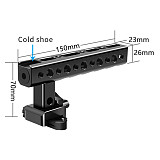 FEICHAO Top Handle Grip with Cold Shoe Mount 1/4 3/8 Screw Hole for DSLR Quick Release Camera Cage Monitor Camcorder Stabilizing