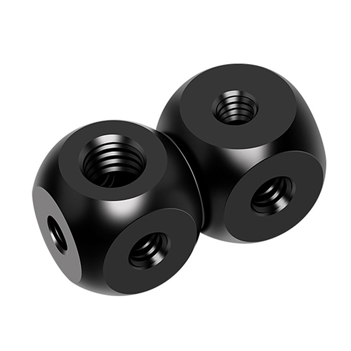 FEICHAO Universal 1/4 3/8 Screw Hole Adapter Dual Cubic Mount Cube Bracket for Tripod Microphone Photography Equipment Accessories