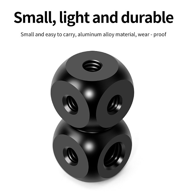 FEICHAO Universal 1/4 3/8 Screw Hole Adapter Dual Cubic Mount Cube Bracket for Tripod Microphone Photography Equipment Accessories