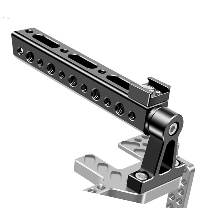 FEICHAO Top Handle Grip with Cold Shoe Mount 1/4 3/8 Screw Hole for DSLR Quick Release Camera Cage Monitor Camcorder Stabilizing