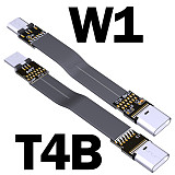 ADT-Link USB 2.0 Micro B to Type C Flat Cable UTW Series USB Micro B 2.0 to USB-C Male/Male Extension Cable 480M/bps 15cm