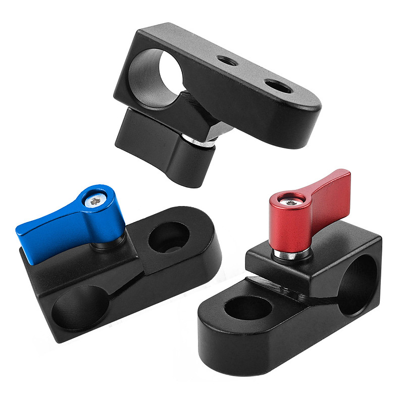 FEICHAO 15mm Rod Rail Systems Clamp Mount Adapter for Top Handle Grip DSLR Camera Cage Rig Handle Screw Extension Cheese