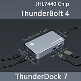 JEYI ThunderDock ThunderBolt3 ThunderBolt4 JHL7440 Storage for NVME SSD TYPEC3.1 PD charger USB C3.1 DOCK m2 M.2 PCIE SSD DP8K