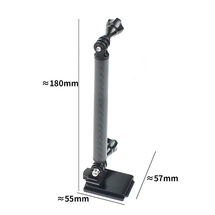 BGNING Carbon Fiber ​Helmet Mount Extension Rod Extension Arm Upgrade Locking Notch for All Insta360 ONE R/GOPRO Series/DJI Osmo Action/Xiaoyi/EKEN/AKASO EK7000 4K
