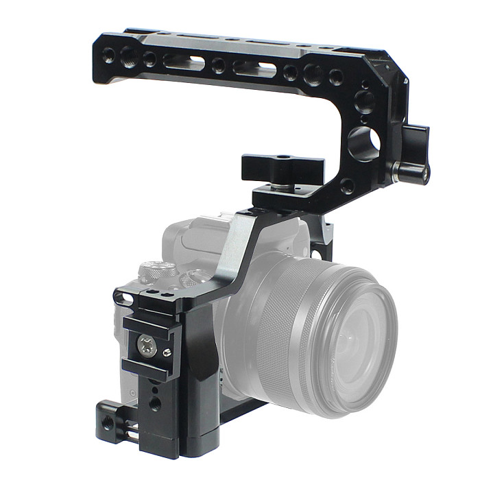 FEICHAO BTL-JN50 CNC Aluminum Alloy Camera Extension Protection Frame Camera Cage Cold Shoe Handle ​Tripod Top Handle for Canon M50/M5