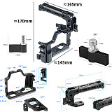 FEICHAO BTL-JN50 CNC Aluminum Alloy Camera Extension Protection Frame Camera Cage Cold Shoe Handle ​Tripod Top Handle for Canon M50/M5