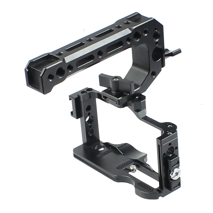FEICHAO BTL-SN-ZV1 CNC DSLR Camera Cage Cold Shoe with Handle Grip Handle Screw Compatible for Sony ZV1 Rig Vlog Microphone LED Light Tripod 