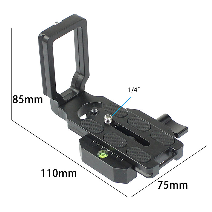 FEICHAO Universal L Shape Plate Adapter 3/8  to 1/4  Screw Nut Level for Canon 5D Mark II 600D Nikon 550D DSLR Tripod Ball Head QR Board