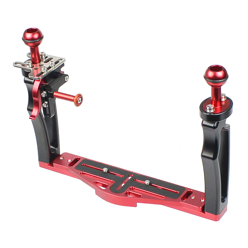 For GoPro13 FEICHAO DSLR Underwater Tray Stabilizer Bracket Dual Handheld Grip Adjustable Shutter Release Trigger Mount for Diving Camera