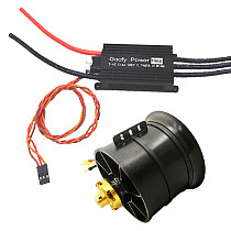 G.T.Power 100A Brushless ESC with QX-MOTOR EDF Ducted Airplane Fan 90mm 12-Blade 6S 1450KV Brushless Motor Kits