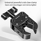 BGNing SLR Camera Magic Arm Double Ball Head with Crab Claw Clip Universal Monitor Bracket BallHead Clamp Super Holder Stand