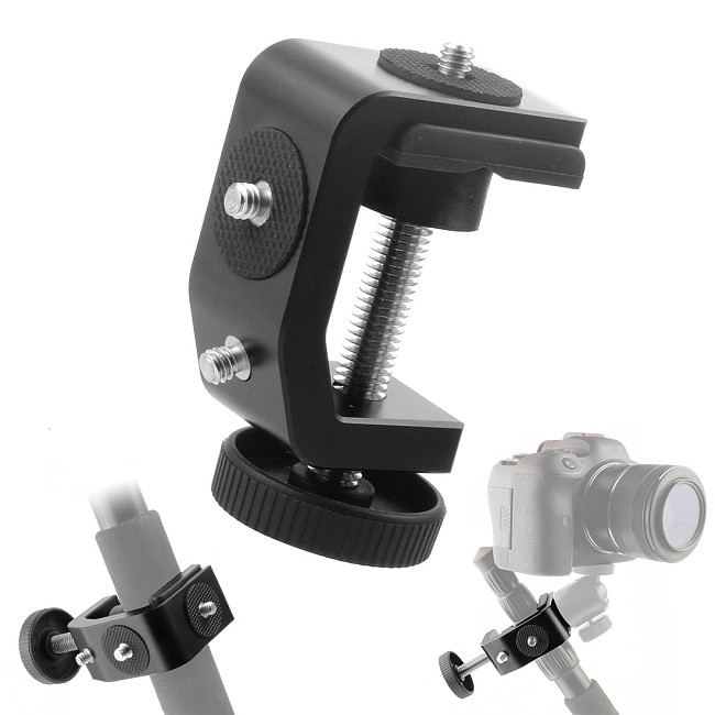 BGNing Aluminum Alloy Clip UNC1/4 Inch Screw C Stand Clamp with Ball Head Bracket Holder Mount for Camera Tripod Flash Holder Stand Clamp with Ball Head Bracket Mount for Camera Tripod Flash Holder