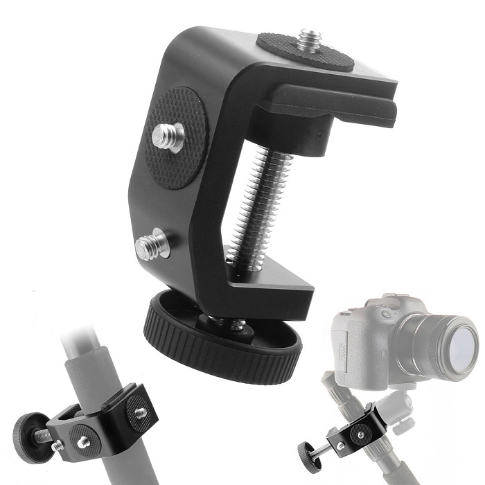 BGNing Aluminum Alloy Clip UNC1/4 Inch Screw C Stand Clamp with Ball Head Bracket Holder Mount for Camera Tripod Flash Holder Stand Clamp with Ball Head Bracket Mount for Camera Tripod Flash Holder