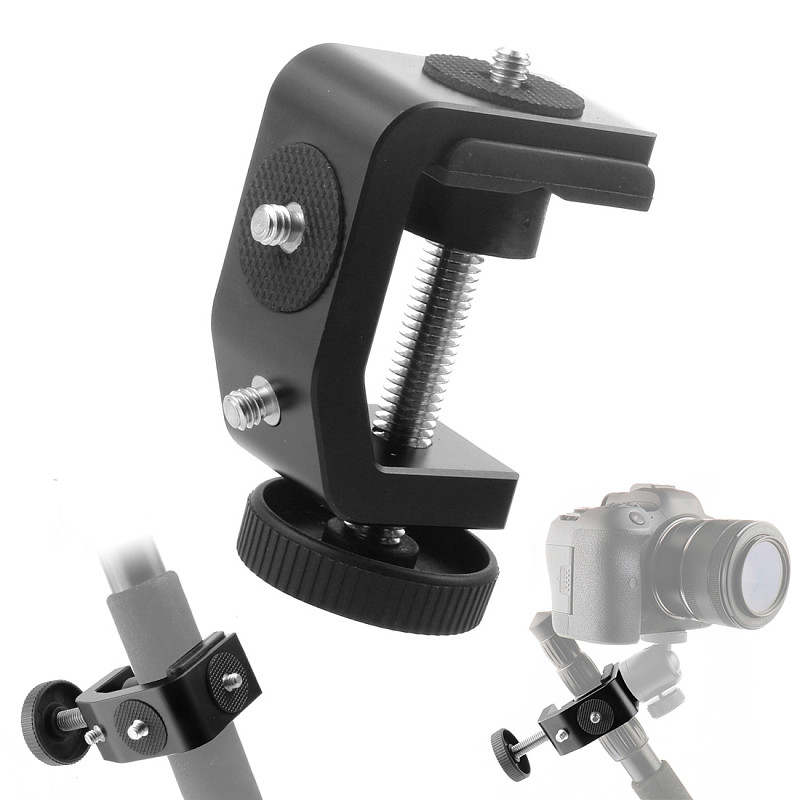 BGNing Aluminum Alloy Clip UNC1/4 Inch Screw C Stand Clamp with Ball Head Bracket Holder Mount for Camera Tripod Flash Holder Stand Clamp with Ball Head Bracket Mount for Camera Tripod Flash Holder