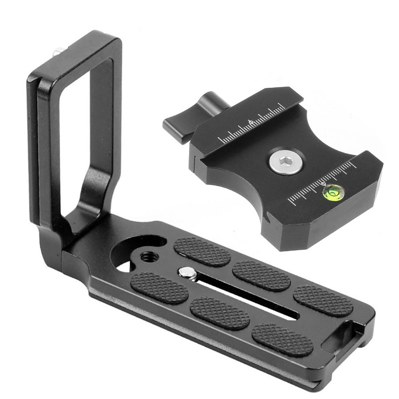 FEICHAO Universal L Shape Plate Adapter 3/8  to 1/4  Screw Nut Level for Canon 5D Mark II 600D Nikon 550D DSLR Tripod Ball Head QR Board
