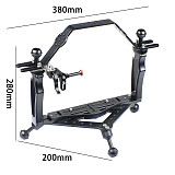 FEICHAO CNC Photography Diving Bracket Handle Tray Adjustable Double Hand Grip with Gimbal Tray Rig for Insta360 ONE R/GOPRO Series /Osmo and other Camera