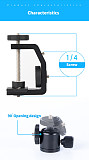 BGNing Aluminum Alloy Clip UNC1/4 Inch Screw C Stand Clamp with Ball Head Bracket Holder Mount for Camera Tripod Flash Holder Stand Clamp with Ball Head Bracket Mount for Camera Tripod Flash Holder