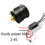 Goofy Power 100A Brushless ESC with QX-MOTOR EDF Ducted Airplane Fan 90mm 12-Blade 6S 1450KV Brushless Motor Kits