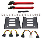 XT-XINTE SSD Mounting Bracket 2.5 to 3.5 Adapter with SATA Cable and Power Splitter Cable DIY 2.5  to 3.5  Internal SSD/HDD Mounting Kit