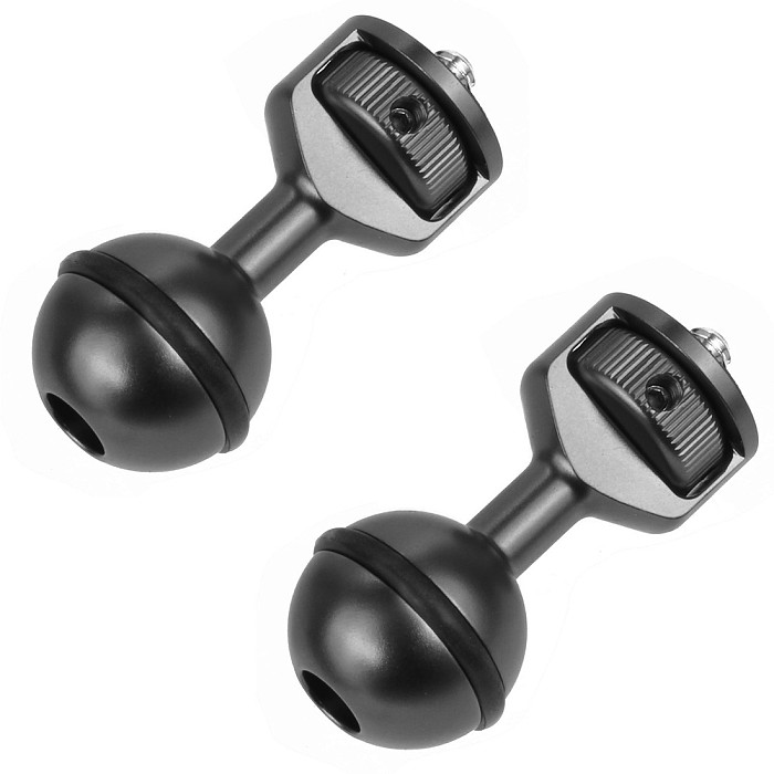 FEICHAO 2PCS Aluminum Alloy 1 inch Extended Ball Head 1/4 Ball Head Bracket for Canon Sony Nikon Panasonic Camera Cage and Diving Handheld Photography Accessories​