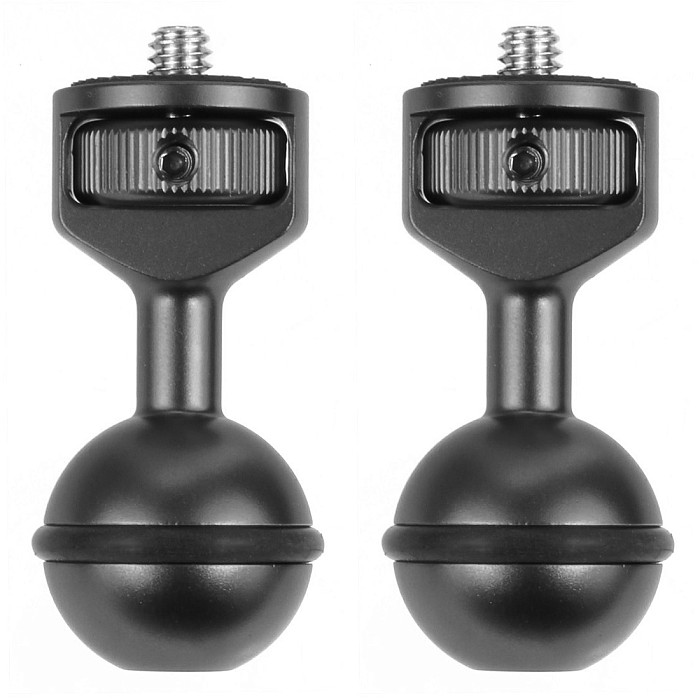 FEICHAO 2PCS Aluminum Alloy 1 inch Extended Ball Head 1/4 Ball Head Bracket for Canon Sony Nikon Panasonic Camera Cage and Diving Handheld Photography Accessories​
