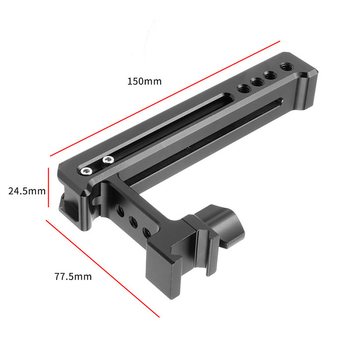 Top Side Cheese Handle Grip NATO Rail Handgrip Arri 1/4  Cold Shoe Mount for Balance Adjustable Camera Cage Rig Monitor Lights