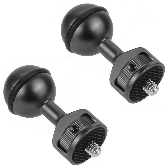 FEICHAO 2PCS Aluminum Alloy 1 inch Extended Ball Head 1/4 Ball Head Bracket for Canon Sony Nikon Panasonic Camera Cage and Diving Handheld Photography Accessories​