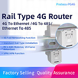 Protoss-PG46 RS485 to 4G/Ethernet Serial Server Rail Mounting DTU 9~50V/100~240V DC/AC 4G Router Support VPN APN HF-PG46