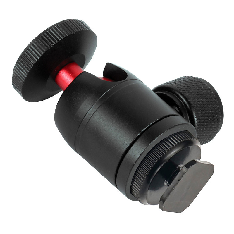 FEICHAO 1/4 inch Screw Tripod Mini Ball Head with 1/4  Hot Shoe Screw Adapter for LED Light/Monitor/DSLR Cameras/Video 2KG Load