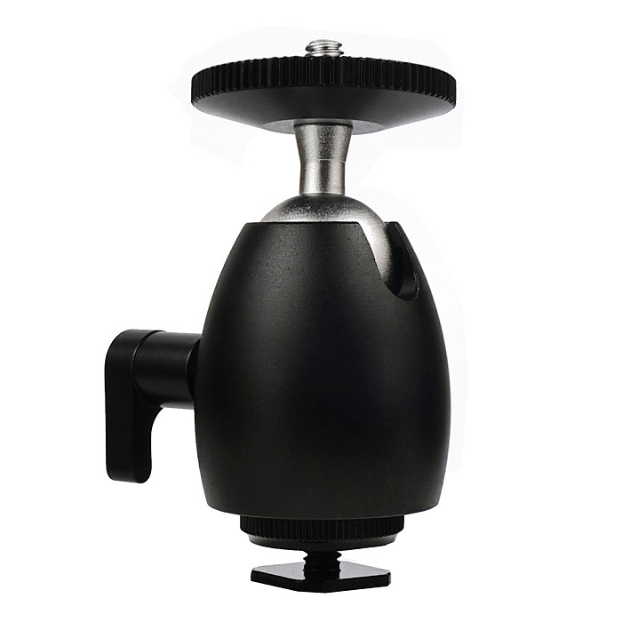 FEICHAO 1/4 inch Screw Tripod Mini Ball Head with 1/4  Hot Shoe Screw Adapter for LED Light/Monitor/DSLR Cameras/Video 2KG Load