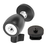 FEICHAO 1/4 inch Screw Tripod Mini Ball Head with 1/4  Hot Shoe Screw Adapter for LED Light/Monitor/DSLR Cameras/Video 2KG Load